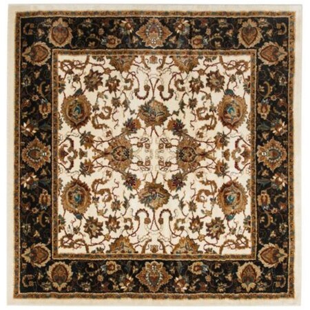 Safavieh 6 ft.-7 in. x 6 ft.-7 in. Square Summit Power Loomed Rug; Ivory & Dark Grey SMT297P-7SQ